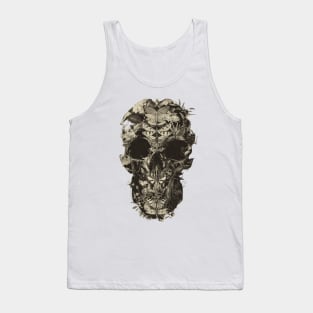 Papillon Skull Old Plate Tank Top